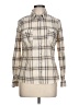 Papaya 100% Cotton Plaid Ivory Long Sleeve Button-Down Shirt Size 12 - photo 1