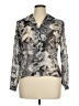 Gianni 100% Rayon Floral Gray Long Sleeve Blouse Size 14 - photo 1