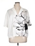 Express 100% Polyester Graphic White Short Sleeve Blouse Size XL - photo 1
