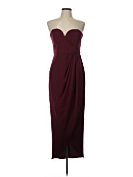 shona joy core cocktail dress burgundy Shona Joy - Burgundy Core Knot Draped Dress for Hire