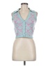 Witty Fox Teal Sleeveless Button-Down Shirt Size M - photo 1