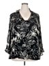 Avenue 100% Polyester Black 3/4 Sleeve Blouse Size 30 - 32 Plus - photo 1