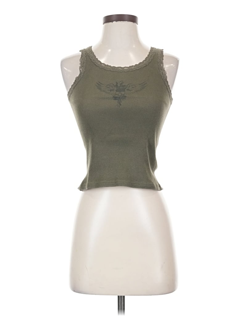 Pre-owned John Galt Tank Top Green Strapless Neckline Tops