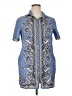 Max Studio Blue Short Sleeve Button-Down Shirt Size XL - photo 1