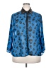 Bongo 100% Polyester Animal Print Blue 3/4 Sleeve Blouse Size 3X - photo 1