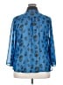 Bongo 100% Polyester Animal Print Blue 3/4 Sleeve Blouse Size 3X - photo 2