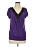 Wrapper Purple Short Sleeve Top Size L - photo 1