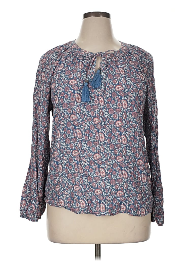 Pre-owned Style & Co Long Sleeve Blouse In Blue