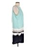 Caslon 100% Polyester Graphic Teal Casual Dress Size L (petite) - photo 4
