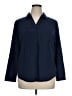 Chico's Solid Blue 3/4 Sleeve Button-Down Shirt Size XL (3) - photo 1