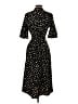 Ann Taylor 100% Polyester Polka Dots Black Casual Dress Size 2 - photo 2