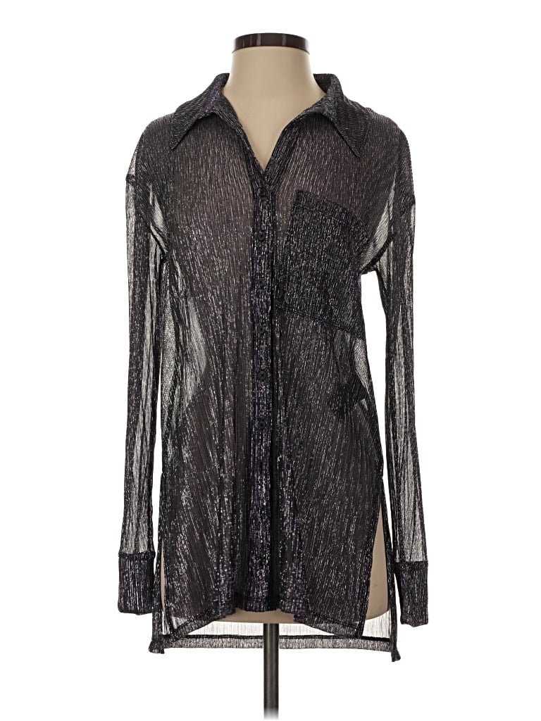 Pre-owned Pilcro Long Sleeve Blouse In Purple