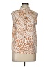 Ann Taylor 100% Polyester Animal Print Tan Ivory Sleeveless Blouse Size L (tall) - photo 1