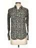 Something Navy 100% Viscose Animal Print Ivory Long Sleeve Button-Down Shirt Size XXS - photo 1