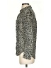 Something Navy 100% Viscose Animal Print Ivory Long Sleeve Button-Down Shirt Size XXS - photo 5
