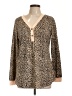 Unbranded Animal Print Tan Long Sleeve Blouse Size L - photo 1
