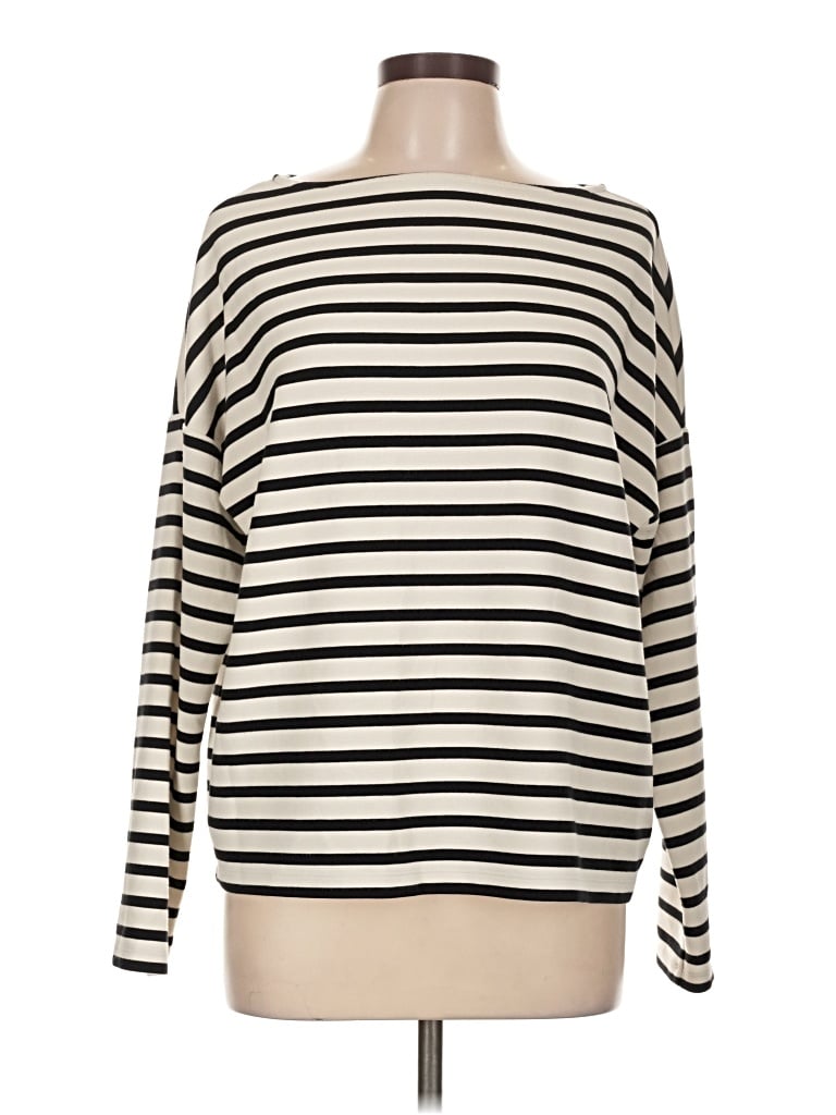 Pre-owned Spanx Long Sleeve Top Ivory Boatneck Tops