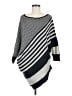 BCBGMAXAZRIA Stripes Gray Poncho Size M - photo 1