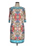 Studio One Print Teal Cocktail Dress Size XL - photo 1