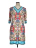 Studio One Print Teal Cocktail Dress Size XL - photo 2