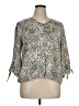 Chico's 100% Polyester Animal Print Multi Color Silver 3/4 Sleeve Blouse Size XL - photo 1