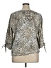 Chico's 100% Polyester Animal Print Multi Color Silver 3/4 Sleeve Blouse Size XL - photo 2