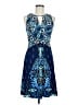 Donna Morgan 100% Polyester Print Blue Cocktail Dress Size 6 - photo 1