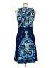 Donna Morgan 100% Polyester Print Blue Cocktail Dress Size 6 - photo 2