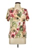 JM Collection Floral Tan Red Short Sleeve Blouse Size Lg Petite - photo 1