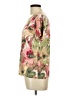 JM Collection Floral Tan Red Short Sleeve Blouse Size Lg Petite - photo 5