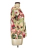 JM Collection Floral Tan Red Short Sleeve Blouse Size Lg Petite - photo 4