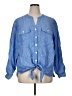 John Mark 100% Linen Blue 3/4 Sleeve Button-Down Shirt Size 0X - photo 1