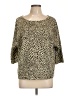 Andrea Jovine Animal Print Gold 3/4 Sleeve Top Size L - photo 1