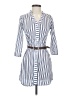 Passport 100% Polyester Stripes Blue Casual Dress Size S - photo 1