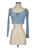 Shein Blue Long Sleeve Top Size 4 - photo 1