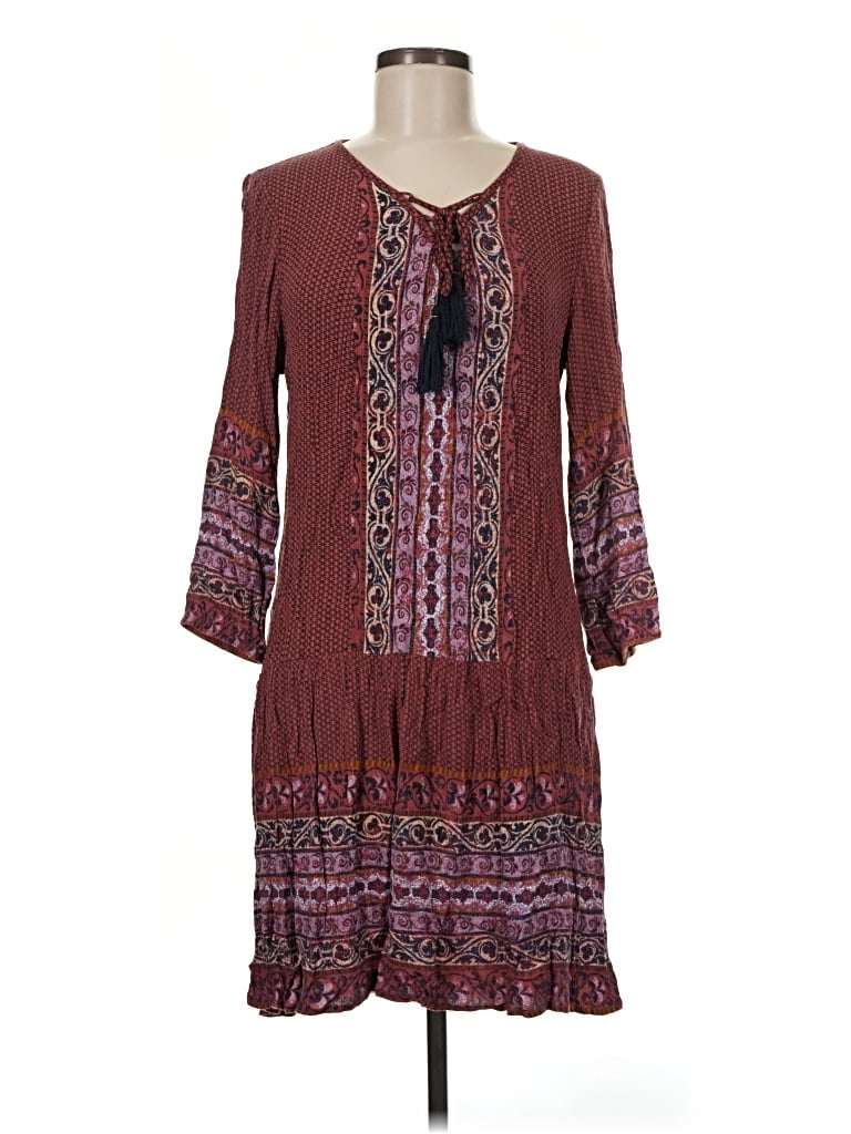 Pre-owned Knox Rose Casual Dress In Burgundy
