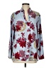 Natori Floral Blue Long Sleeve Blouse Size M - photo 1