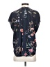 Amour Vert 100% Silk Floral Blue Short Sleeve Silk Top Size S - photo 2