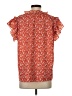 Blue Sol 100% Polyester Orange Short Sleeve Blouse Size 1 - photo 2