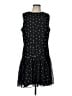 Ann Taylor 100% Polyester Stars Black Casual Dress Size 12 - photo 1