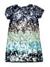 Next 100% Polyester Print Teal Dress Size 14 - photo 2