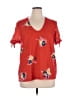 ModCloth 100% Polyester Red Short Sleeve Blouse Size XL - photo 1