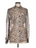 BCBGMAXAZRIA Animal Print Ivory Long Sleeve Blouse Size M - photo 1