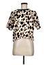 Topshop 100% Polyester Animal Print Ivory Short Sleeve Blouse Size 6 - photo 1