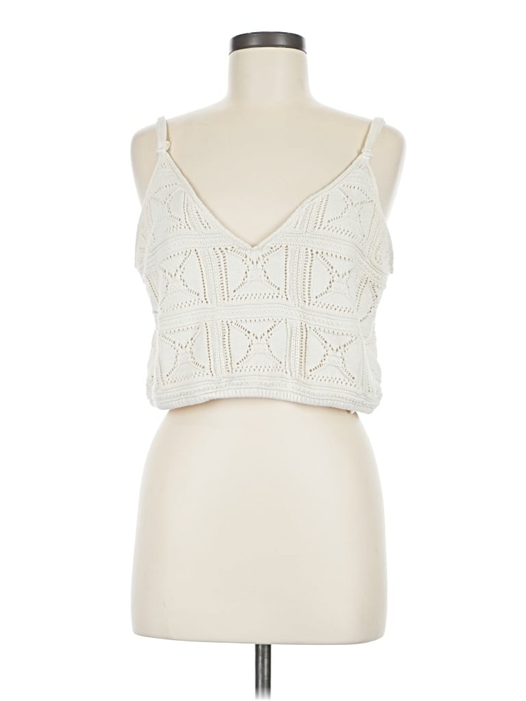 Pre-owned The Drop Sleeveless Top Silver Halter Neckline Tops