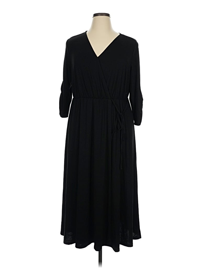Pre-owned Terra & Sky Casual Dress In Black