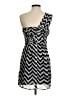 H&M 100% Polyester Chevron-herringbone Black Cocktail Dress Size 8 - photo 2
