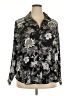 Halogen 100% Polyester Floral Black Long Sleeve Blouse Size XXL - photo 1