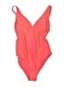 Kona Sol 100% Polyester Solid Red One Piece Swimsuit Size S - photo 1