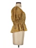 NSR 100% Polyester Gold Short Sleeve Blouse Size XS - photo 4